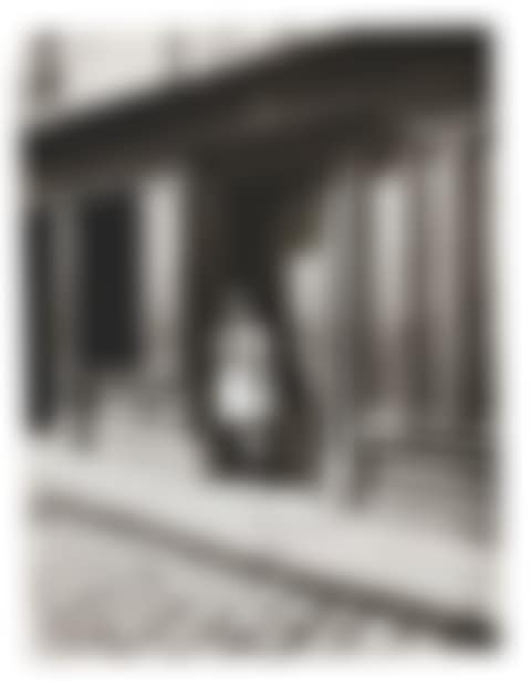 Prostitute (with fox fur stole) soliciting in doorway (preview)