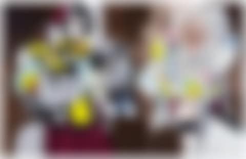 Silver and Yellow Double Head Composition. (preview)