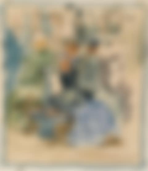 Ladies Seated on a Bench (preview)