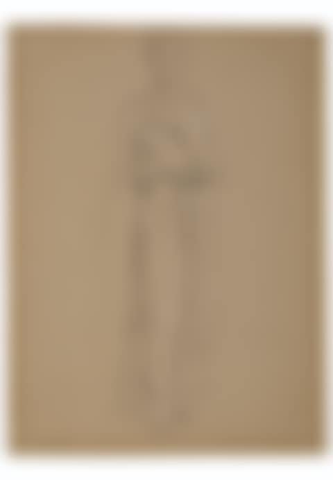 Standing draped woman (recto); Drapery study (verso) (preview)