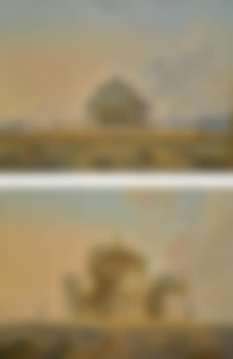 TWO FANTASTICAL ARCHITECTURAL STUDIES WITH FIGURES (preview)