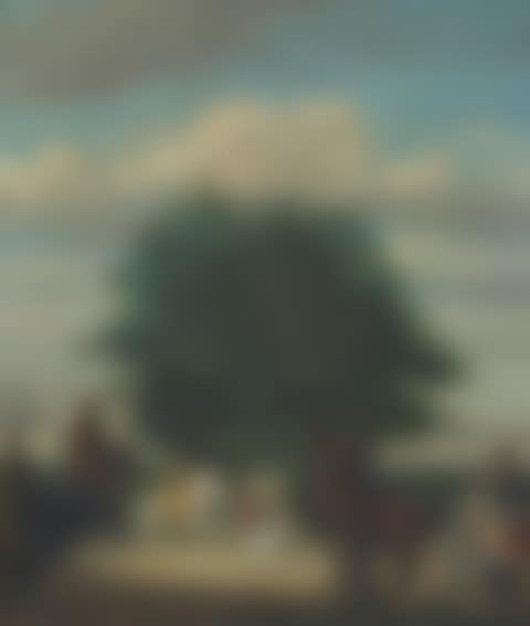 A park landscape with elegant figures on horseback, said to include King Frederick the Great (preview)