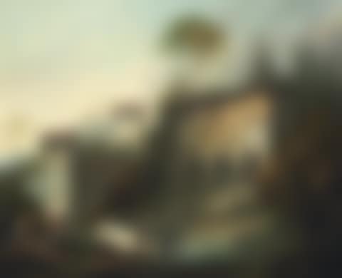 Drovers resting by a stream, before a village (preview)