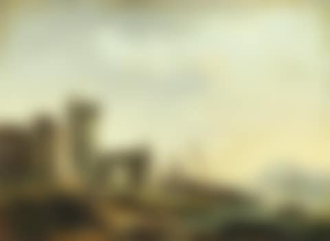 An extensive river landscape with fishermen before a village; and
Figures by a harbour in an extensive river landscape (preview)