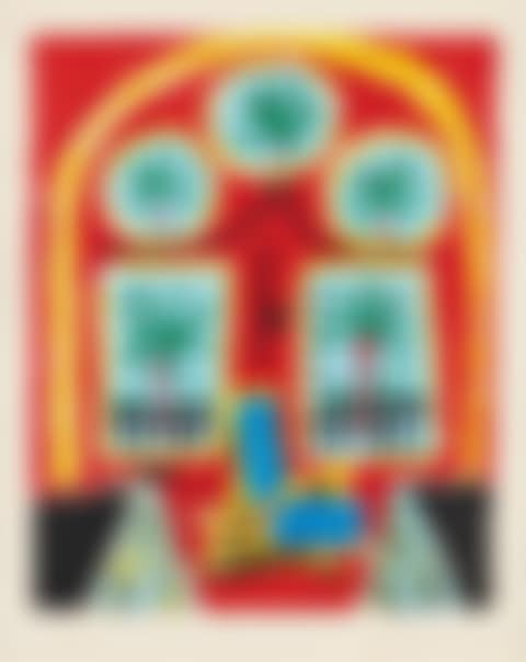 Intérieur rouge avec un transatlantique bleu (Red Interior with Transatlantic Blue) (preview)