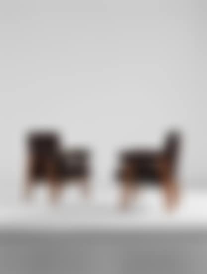 Pair of "Advocate and Press" armchairs, model no. LC/PJ-SI-41-A, designed for the High Court, Chandigarh (preview)