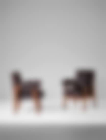 Pair of 'Advocate and Press' armchairs, model no. LC/PJ-SI-41-A, designed for the High Court, Chandigarh (preview)
