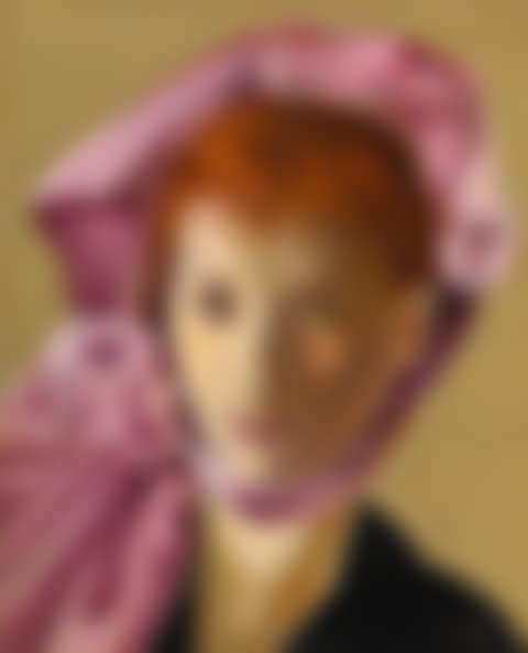 PORTRAIT D'UNE JEUNE FILLE ROUSSE & ÉTUDE ABSTRAITE (A DOUBLE-SIDED WORK) (preview)