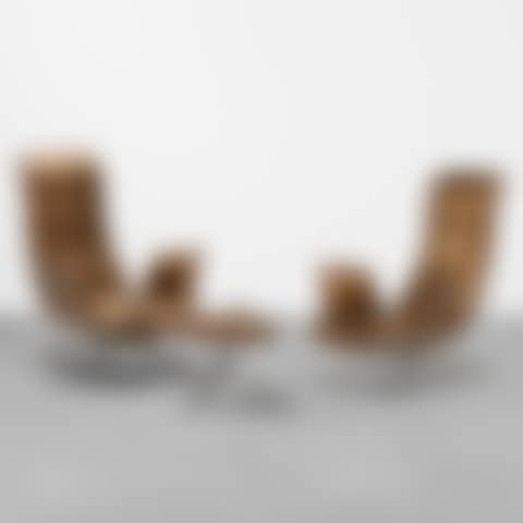 Tri-symmetric wing armchairs model 503 and ottoman, model 504 (preview)