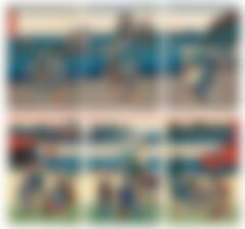 TWO TRIPTYCHS: VIEW OF FUTAMIGAURA (FUTAMIGAURA NO ZU) AND KASUMIGASEKI (preview)