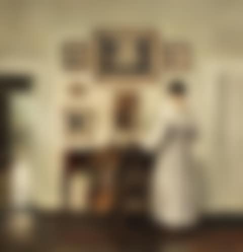Interior with cello and woman reading (preview)