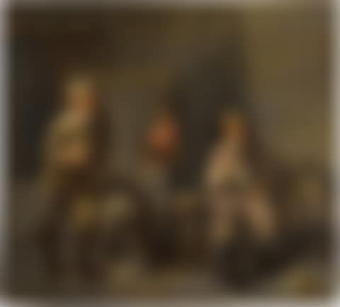 THE INTERIOR OF AN ARTIST'S STUDIO, WITH THREE FIGURES (preview)