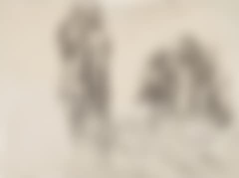 A STUDY OF A MAN SMOKING AND A MAN LEANING OVER A TABLE, POURING A GLASS OF WINE (A STUDY FOR 'BREAKFAST BREAK') (preview)