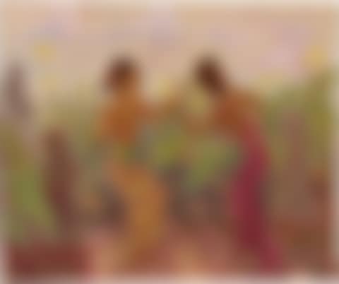 TWO WOMEN DANCING IN THE GARDEN (preview)