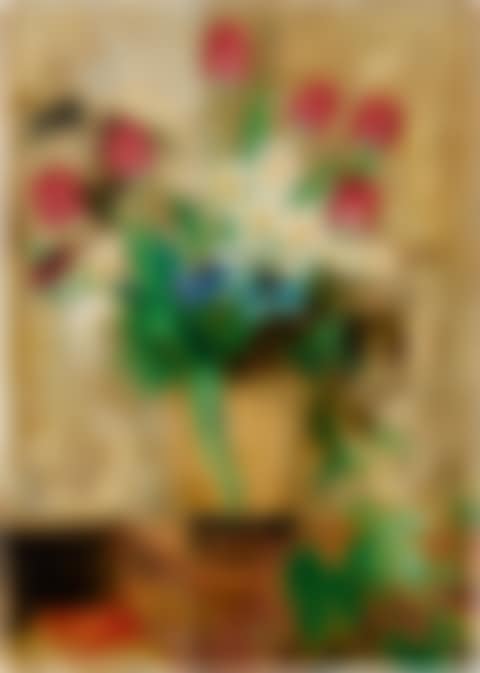 LE TULIPES ROUGES, VASE CRÈME (RED TULIPS IN A CREAM VASE) (preview)