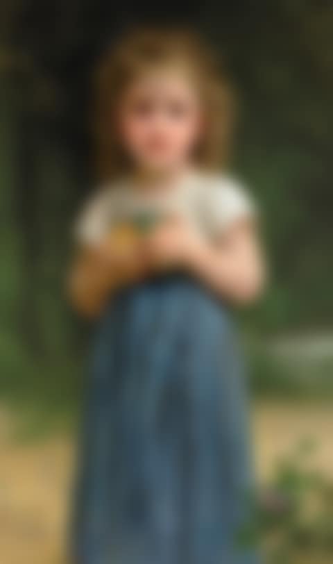 Petite fille tenant des pommes dans les mains (preview)