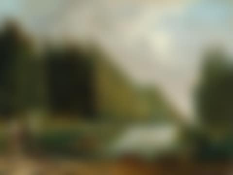 The park of a country villa with figures promenading near a cascade of water (preview)