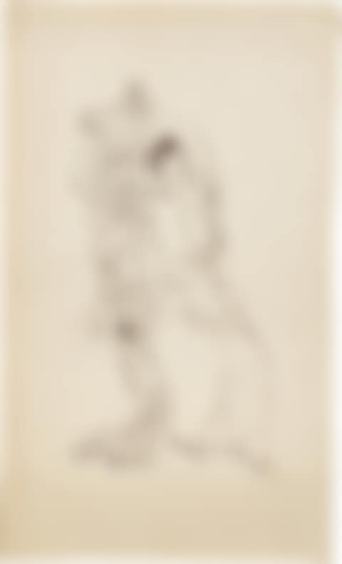 Femme assise soulevant un voile (preview)