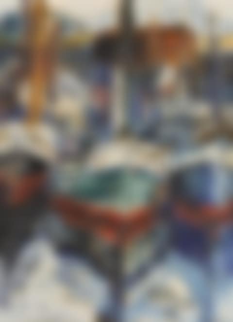 Untitled (Three Boats in Harbor) (preview)