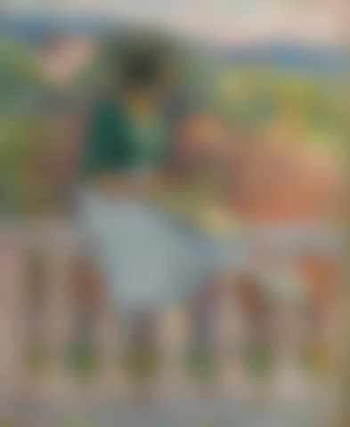 Le Cannet, jeune fille au chemisier vert et chapeau de paille (preview)