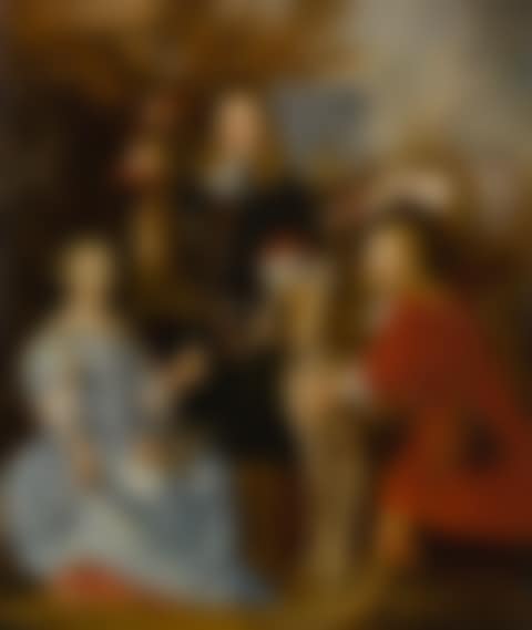 PORTRAIT OF THREE CHILDREN, FULL-LENGTH, IN A LANDSCAPE WITH A GREYHOUND (preview)