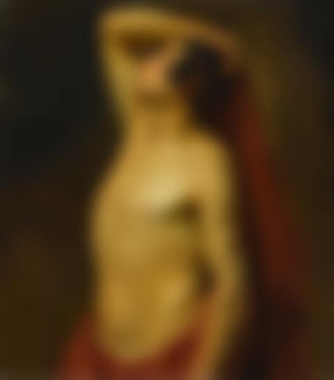 MALE NUDE IN A RED DRAPE (preview)