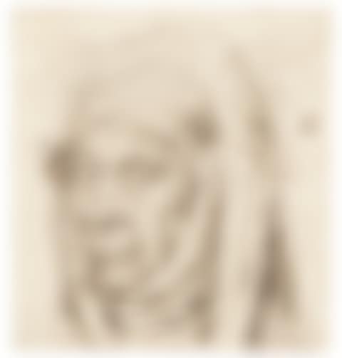 RECTO : HEAD OF AN OLD WOMAN (ST. ANNE?); VERSO : FRAGMENTARY STUDY OF THE LEGS OF A FIGURE SEATED IN A LANDSCAPE (preview)