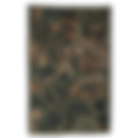 Fragment of wool tapestry decorated with foliage, daisies and flowers animated by a peacock, deer and a griffn (preview)
