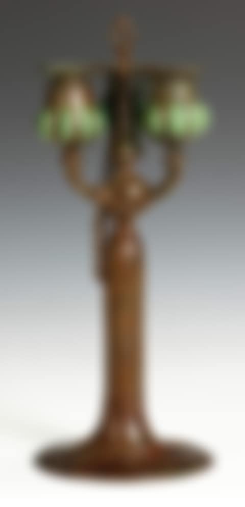 Bronze & Blown Glass 3 Arm Candelabra (preview)