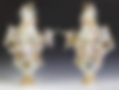 Pair of Monumental Meissen Armorial Covered Urns (preview)