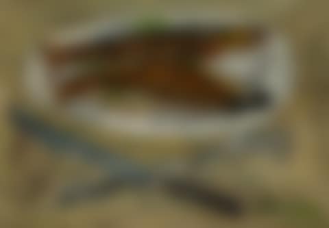 Nature morte, poissons, fourchette et couteau (preview)