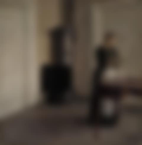 Interior of Woman Placing Branches in Vase on Table (Interiør med kvinde, der stiller grene i et glas, Strandgade 30) (preview)