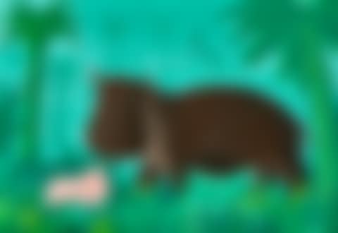 Hippopotamus with young (preview)