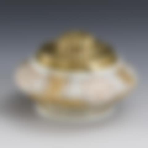 Milk glass jar with relief painting (preview)