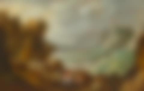 Travellers in a rocky landscape. (preview)
