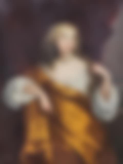 Oil painting - Half length portrait of a woman wearing a pearl necklace (preview)