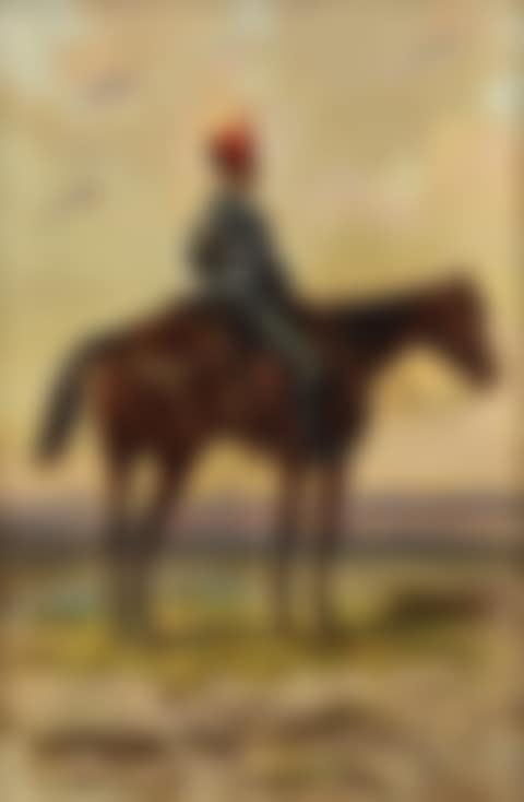 Four oil paintings - Military portraits of horses and uniformed riders (preview)