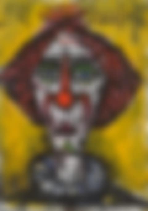 Tête de clown fond jaune (preview)