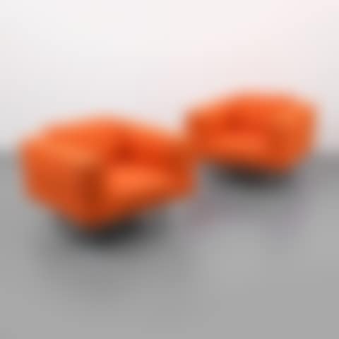 Pair of Piero Lissoni "Reef" Swivel Lounge Chairs (preview)