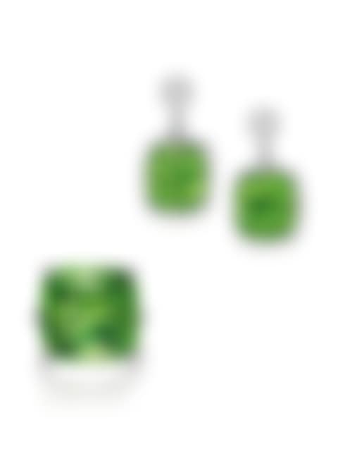 A Peridot and Diamond Ring and Earrings (preview)