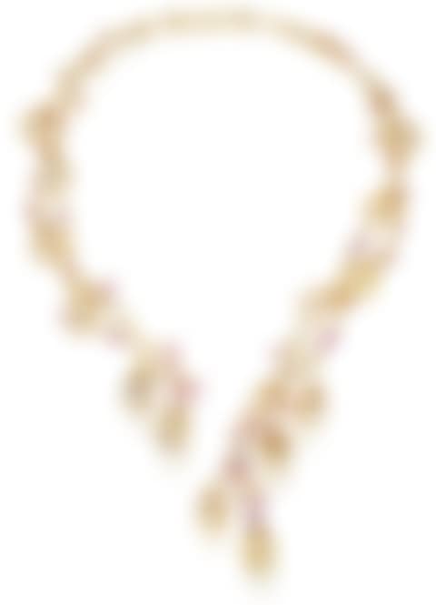 A Cultured Pearl, Pink Sapphire and Diamond Necklace (preview)