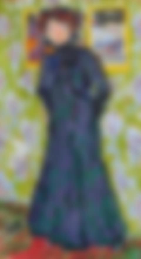 Doris stehend (Stehende Dame in schwarzem Kleid, Doris mit Halskrause) (Doris Standing (Standing Lady in a Black Dress, Doris with a Ruff)) (preview)