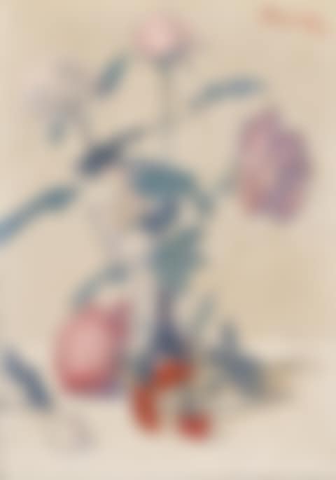 Roses dans un verre d"eau, une fleur de géranium (preview)