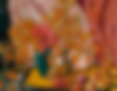 Physallis, vase bleu et pommes (preview)