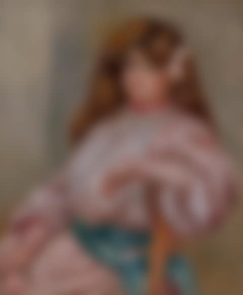 Jeune fille assise tenant une rose (preview)