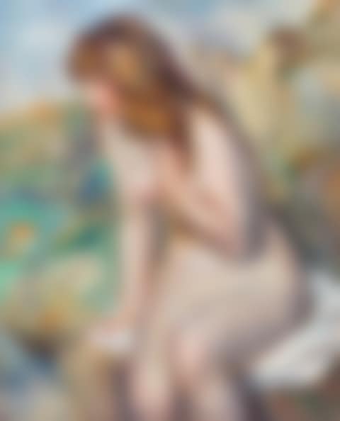 Baigneuse assise sur un rocher (preview)