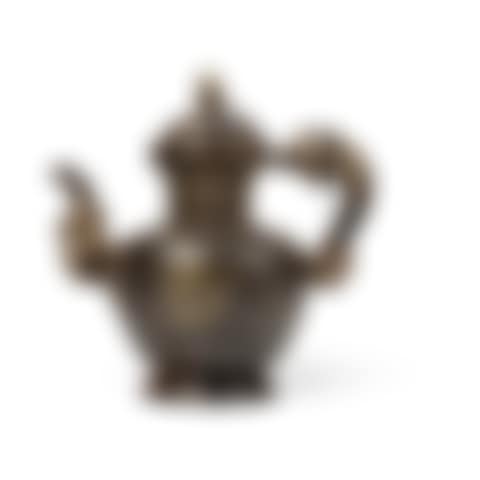 TIBETAN GILT AND SILVER DAMASCENED IRON EWER WITH COVER (preview)