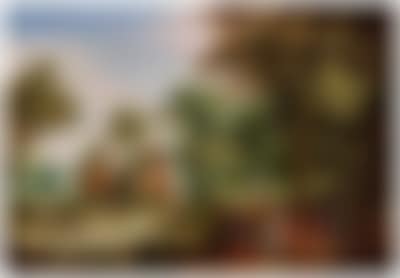 A wooded landscape with an elegant company, a castle in the background (preview)