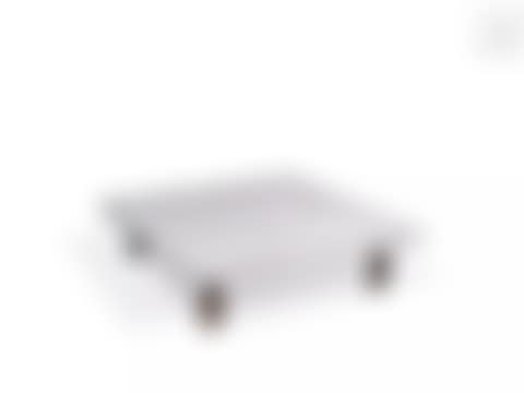 Table basse à plateau rectangulaire composé de carreaux de faïence blanche nuancé et piétement en acier (preview)
