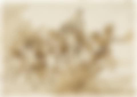 Cupid with amorini and a flaming torch amongst the clouds (preview)